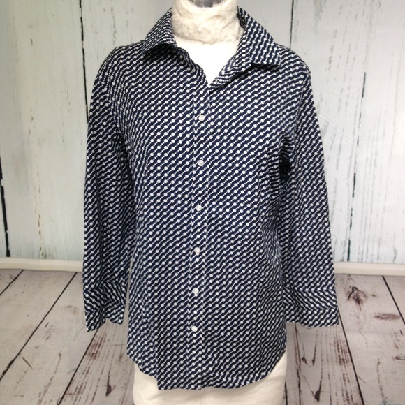 Talbots Tops - Talbots Blue & White Button-down Shirt Sz. 14